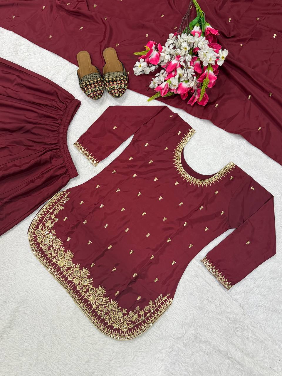 Bespoke Deep Crimson Heirloom Co-ord